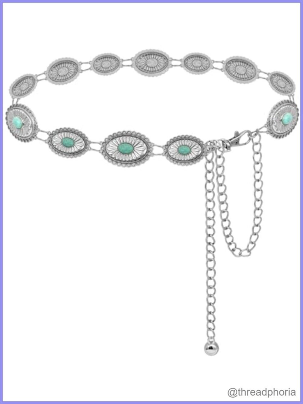 Concho Metal Waist Chain Adjustable Western Cowboy Belt
